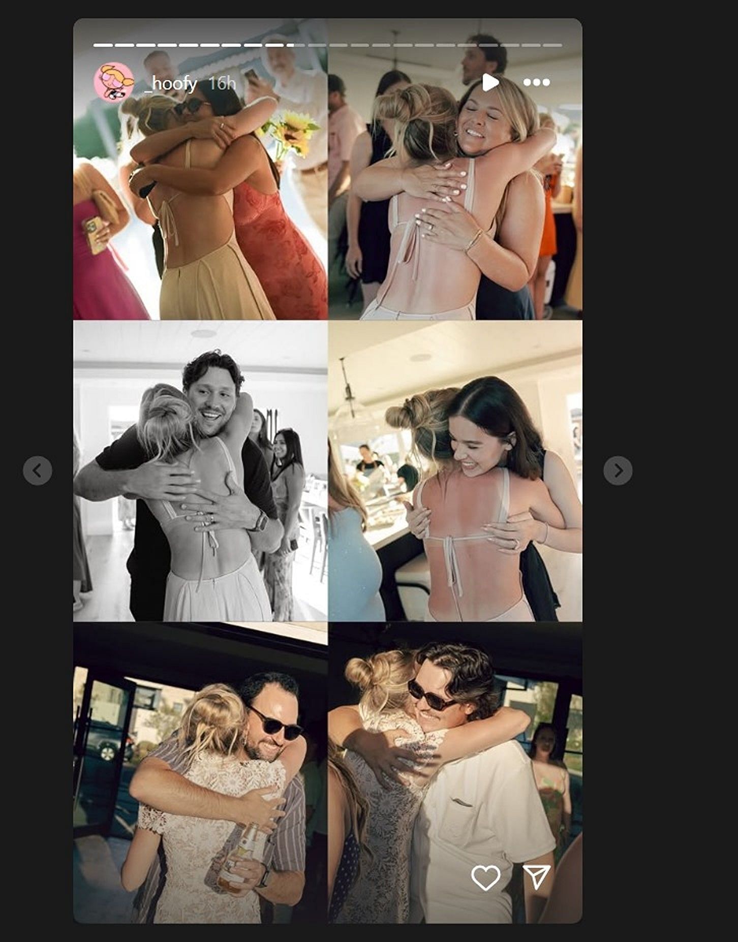 Josh Allen and Hailee Steinfeld at Sam Darnold and GF Katie Hoofnagle's engagement ceremony//@_hoofy